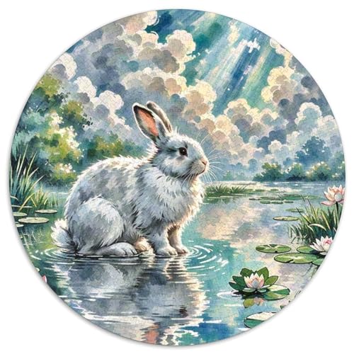 Kaninchen1000 TeilePuzzleRundesfürErwachsene UndKinder AbPuzzleg Pet Kaninchennspruchsvoll1000pcs (67.5x67.5cm) von OWBASKPOZ