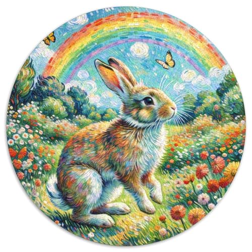 Kaninchen1000 TeileRund PuzzlePet Kaninchen Für Erwachsene Und Kinder RundesPuzzles Für Game Geschenk1000pcs (67.5x67.5cm) von OWBASKPOZ
