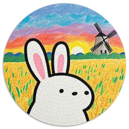 KaninchenPuzzle 1000 Teile Puzzles Für Lernspiel Herausforderungsspielzeug TeiligePet Kaninchen Für Erwachsene KinderJigsaw1000pcs (67.5x67.5cm) von OWBASKPOZ