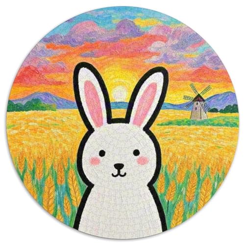 KaninchenPuzzle Für Erwachsene Und Kinder1000 Teile RundesPuzzel PuzzlesPet Kaninchen Game Geschenk1000pcs (67.5x67.5cm) von OWBASKPOZ