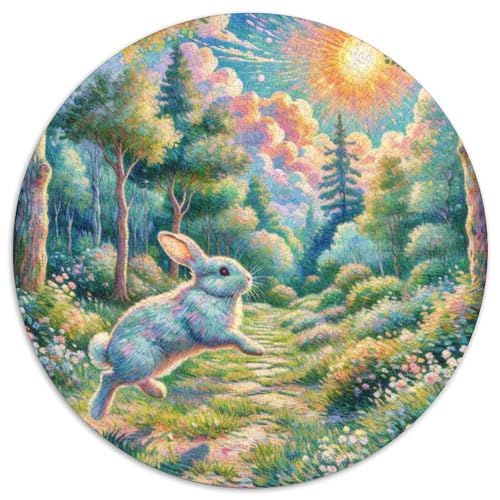 KaninchenPuzzles 1000 Teile Puzzle Für Erwachsene Und Kinder, Bunt Kunst Abstrakt Pet KaninchenJigsaw GameGeschenk,1000pcs (67.5x67.5cm) von OWBASKPOZ