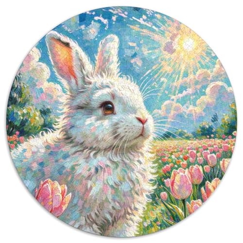 KaninchenPuzzles 1000 Teile Puzzle Für Erwachsene Und Kinder, Bunt Kunst Abstrakt Pet KaninchenJigsaw GameGeschenk,1000pcs (67.5x67.5cm) von OWBASKPOZ