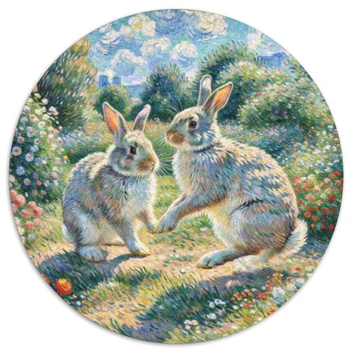 KaninchenPuzzles 1000 Teile Puzzle Für Erwachsene Und Kinder, Bunt Kunst Abstrakt Pet KaninchenJigsaw GameGeschenk,1000pcs (67.5x67.5cm) von OWBASKPOZ