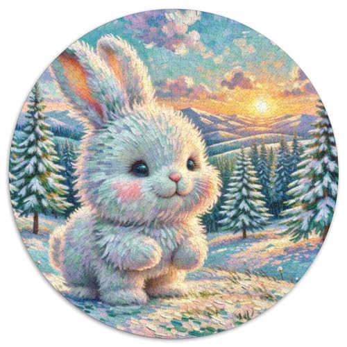 KaninchenRundes Puzzle Rund,Puzzles 1000 Teile Pet Kaninchenfür Kreative Erwachsene Und KinderPuzzl Stressfreisetzung Spielzeug1000pcs (67.5x67.5cm) von OWBASKPOZ