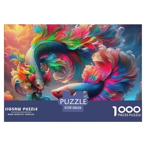 Koi Fisch Puzzle 1000 Teile Schwer Puzzle Spielzeug Pädagogisches Spiel Impossible Herausforderung Spielzeug Für Erwachsene Und Kinder in Bewährter 38x26cm/1000pcs von OWBASKPOZ