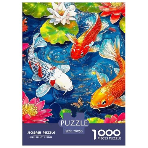 Koi Fisch Puzzle 1000-teilige Schwer Puzzle Spielzeug Lernspiel Impossible Herausforderung Spielzeug Für Erwachsene Und Kinder Ab 14 Jahren 70x50cm/1000pcs Koi Fisch Puzzle 1000-teilige Schwer Puzzle Spielzeug Lernspiel Impossible Herausforderung Spielzeug Für Erwachsene Und Kinder Ab 14 Jahren 70x50cm/1000pcs von OWBASKPOZ