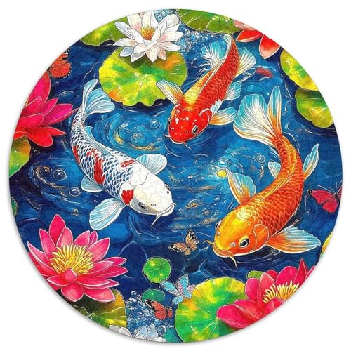 Koi Fisch1000 Circular Puzzle Schwieriges PuzzleStressabbau-Spielzeug Für Erwachsene Kinder1000pcs (67.5x67.5cm) von OWBASKPOZ
