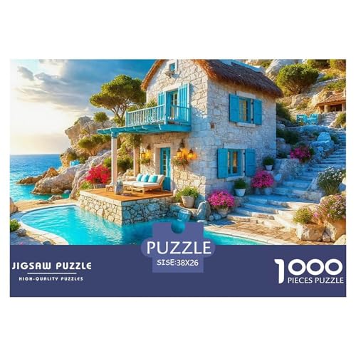 Küstenlandschaft Puzzle 1000 Teile Schwer Puzzle Spielzeug Pädagogisches Spiel Impossible Herausforderungsspielzeug Für Erwachsene Und Kinder Ab 12 Jahren 38x26cm/1000pcs von OWBASKPOZ