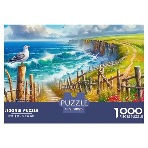 Küstenlandschaft Puzzle 1000-teilige Schwer Puzzle Spielzeug Lernspiel Impossible Herausforderung Spielzeug Für Erwachsene Und Kinder in Bewährter 38x26cm/1000pcs von OWBASKPOZ