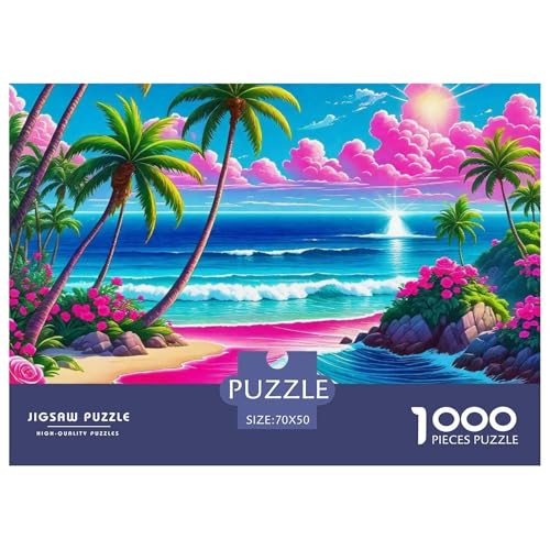 Küstenlandschaft Puzzle 1000-teilige Schwer Puzzle Spielzeug Pädagogisches Spiel Impossible Herausforderung Spielzeug Für Erwachsene Kinder 70x50cm/1000pcs von OWBASKPOZ