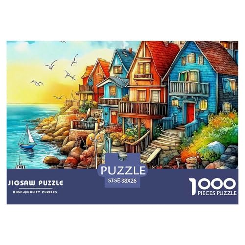 Küstenlandschaft Puzzles 1000 Teile Schwer Puzzle Spielzeug Lernspiel Impossible Herausforderungsspielzeug Für Erwachsene Und Kinder in Bewährter 38x26cm/1000pcs von OWBASKPOZ