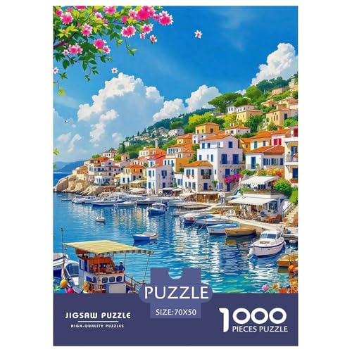 Küstenlandschaft Puzzles 1000 Teile Schwer Puzzle Spielzeug Pädagogisches Spiel Impossible Herausforderungsspielzeug Für Erwachsene Kinder 70x50cm/1000pcs von OWBASKPOZ