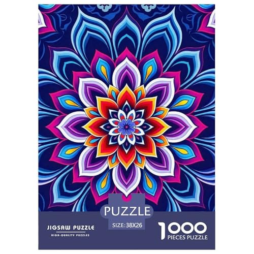Mandala Blume Puzzle 1000 Teile Schwer Puzzle Spielzeug Lernspiel Impossible Herausforderungsspielzeug Für Erwachsene Und Kinder in Bewährter 38x26cm/1000pcs von OWBASKPOZ