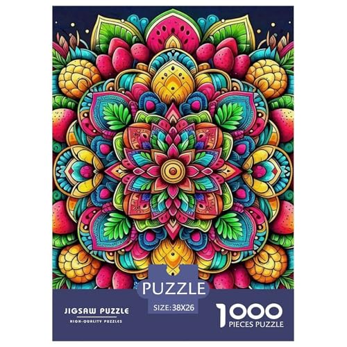 Mandala Blume Puzzles 1000 Teile Schwer Puzzle Spielzeug Pädagogisches Spiel Impossible Herausforderung Spielzeug Für Erwachsene Und Kinder in Bewährter 38x26cm/1000pcs von OWBASKPOZ