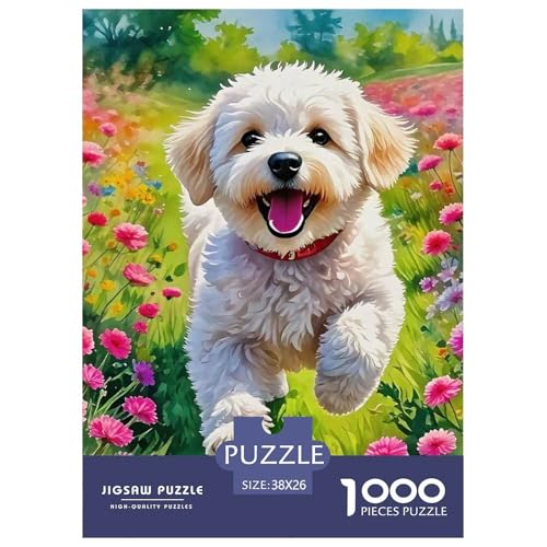 Netter Hund Puzzle 1000 Teile Schwer Puzzle Spielzeug Lernspiel Impossible Herausforderung Spielzeug Für Erwachsene Und Kinder Ab 12 Jahren 38x26cm/1000pcs von OWBASKPOZ