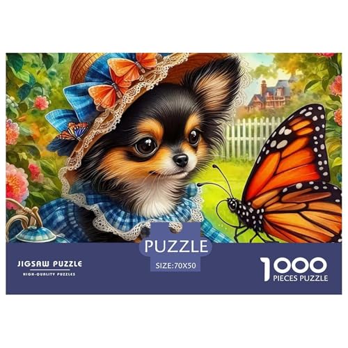 Netter Hund Puzzle 1000 Teile Schwer Puzzle Spielzeug Lernspiel Impossible Herausforderung Spielzeug Für Erwachsene Und Kinder Ab 12 Jahren 70x50cm/1000pcs von OWBASKPOZ