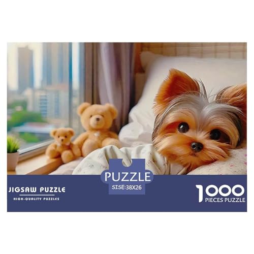 Netter Hund Puzzle 1000 Teile Schwer Puzzle Spielzeug Pädagogisches Spiel Impossible Herausforderungsspielzeug Für Erwachsene Kinder 38x26cm/1000pcs von OWBASKPOZ