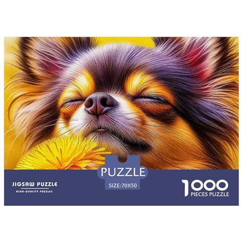 Netter Hund Puzzle 1000 Teile Schwer Puzzle Spielzeug Pädagogisches Spiel Impossible Herausforderungsspielzeug Für Erwachsene Kinder 70x50cm/1000pcs von OWBASKPOZ