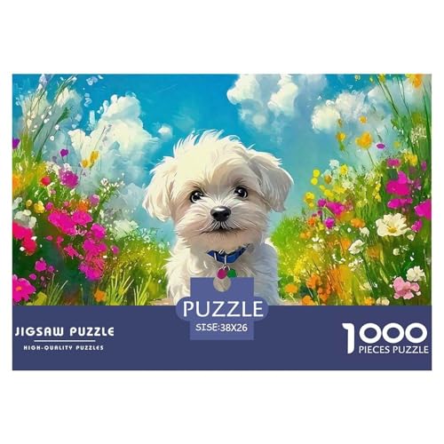 Netter Hund Puzzle 1000-teilige Schwer Puzzle Spielzeug Lernspiel Impossible Herausforderung Spielzeug Für Erwachsene Und Kinder Ab 12 Jahren 38x26cm/1000pcs von OWBASKPOZ