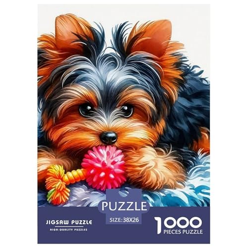 Netter Hund Puzzle 1000-teilige Schwer Puzzle Spielzeug Lernspiel Impossible Herausforderung Spielzeug Für Erwachsene Und Kinder in Bewährter 38x26cm/1000pcs von OWBASKPOZ