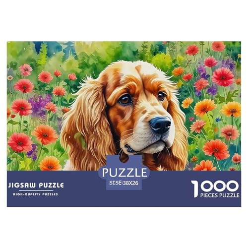 Netter Hund Puzzle 1000-teilige Schwer Puzzle Spielzeug Lernspiel Impossible Herausforderungsspielzeug Für Erwachsene Und Kinder Ab 12 Jahren 38x26cm/1000pcs von OWBASKPOZ