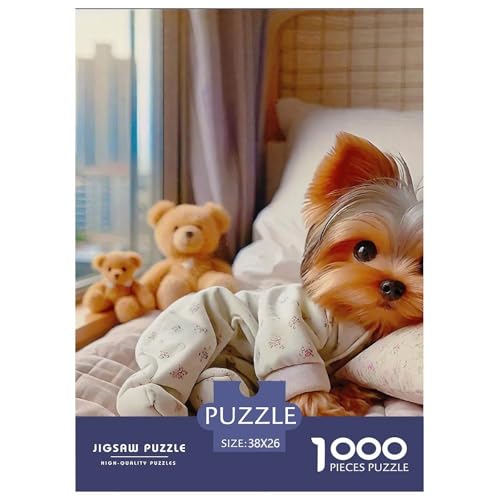 Netter Hund Puzzle 1000-teilige Schwer Puzzle Spielzeug Lernspiel Impossible Herausforderungsspielzeug Für Erwachsene Und Kinder Ab 14 Jahren 38x26cm/1000pcs von OWBASKPOZ