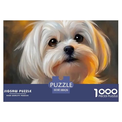 Netter Hund Puzzle 1000-teilige Schwer Puzzle Spielzeug Pädagogisches Spiel Impossible Herausforderung Spielzeug Für Erwachsene Und Kinder Ab 12 Jahren 38x26cm/1000pcs von OWBASKPOZ