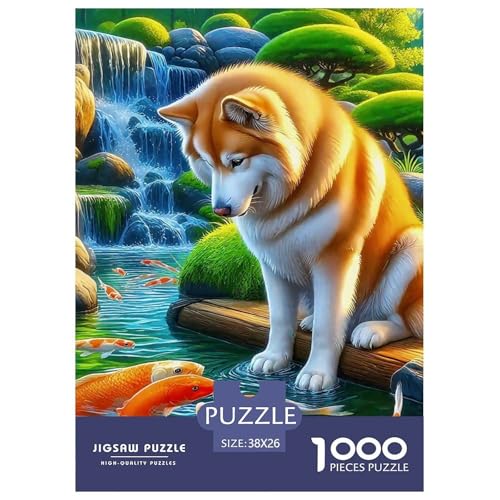 Netter Hund Puzzle 1000-teilige Schwer Puzzle Spielzeug Pädagogisches Spiel Impossible Herausforderungsspielzeug Für Erwachsene Und Kinder Ab 14 Jahren 38x26cm/1000pcs von OWBASKPOZ