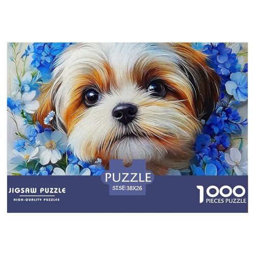 Netter Hund Puzzles 1000 Teile Schwer Puzzle Spielzeug Lernspiel Impossible Herausforderung Spielzeug Für Erwachsene Kinder 38x26cm/1000pcs von OWBASKPOZ