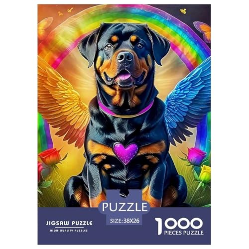 Netter Hund Puzzles 1000 Teile Schwer Puzzle Spielzeug Lernspiel Impossible Herausforderung Spielzeug Für Erwachsene Und Kinder Ab 14 Jahren 38x26cm/1000pcs von OWBASKPOZ