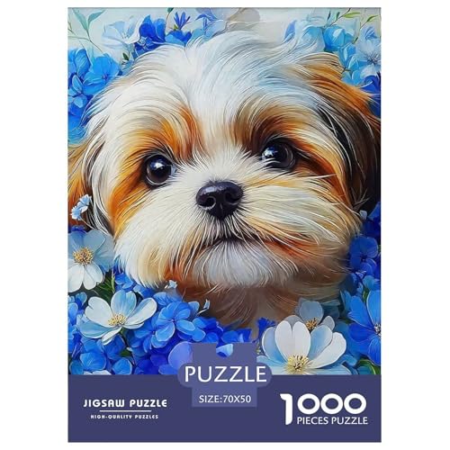 Netter Hund Puzzles 1000 Teile Schwer Puzzle Spielzeug Lernspiel Impossible Herausforderung Spielzeug Für Erwachsene Und Kinder in Bewährter 70x50cm/1000pcs von OWBASKPOZ