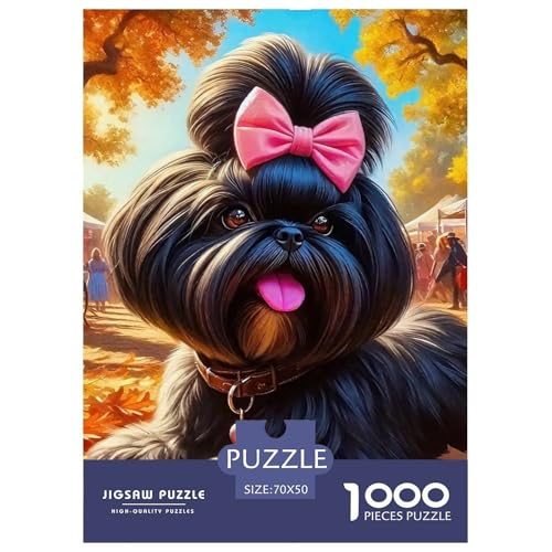 Netter Hund Puzzles 1000 Teile Schwer Puzzle Spielzeug Lernspiel Impossible Herausforderungsspielzeug Für Erwachsene Kinder 70x50cm/1000pcs von OWBASKPOZ