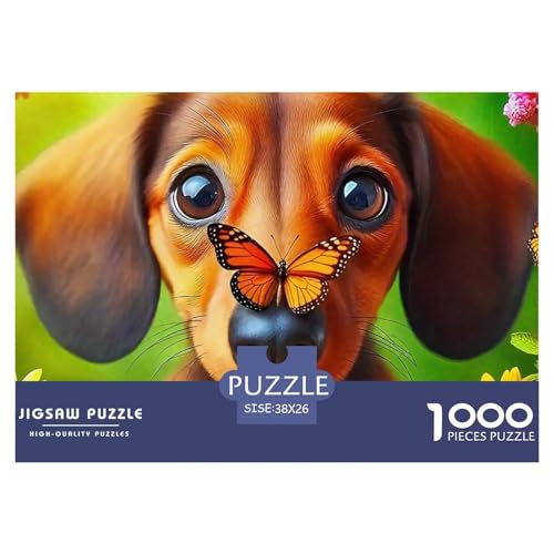 Netter Hund Puzzles 1000 Teile Schwer Puzzle Spielzeug Lernspiel Impossible Herausforderungsspielzeug Für Erwachsene Und Kinder Ab 12 Jahren 38x26cm/1000pcs von OWBASKPOZ
