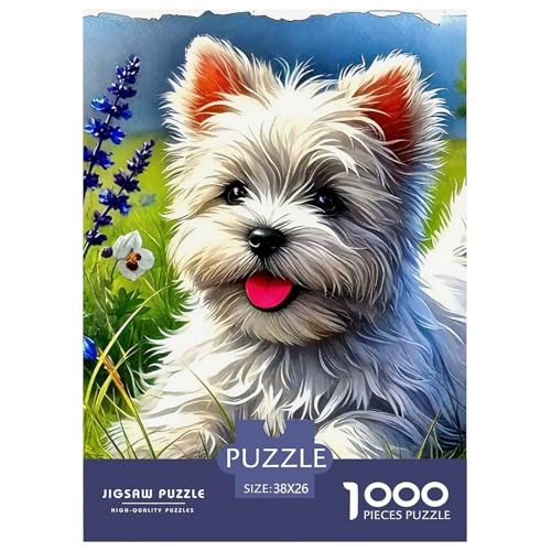 Netter Hund Puzzles 1000 Teile Schwer Puzzle Spielzeug Lernspiel Impossible Herausforderungsspielzeug Für Erwachsene Und Kinder Ab 12 Jahren 38x26cm/1000pcs von OWBASKPOZ