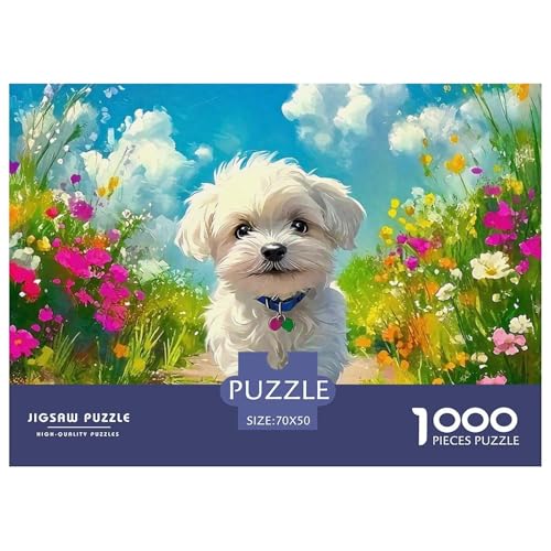 Netter Hund Puzzles 1000 Teile Schwer Puzzle Spielzeug Pädagogisches Spiel Impossible Herausforderungsspielzeug Für Erwachsene Kinder 70x50cm/1000pcs von OWBASKPOZ