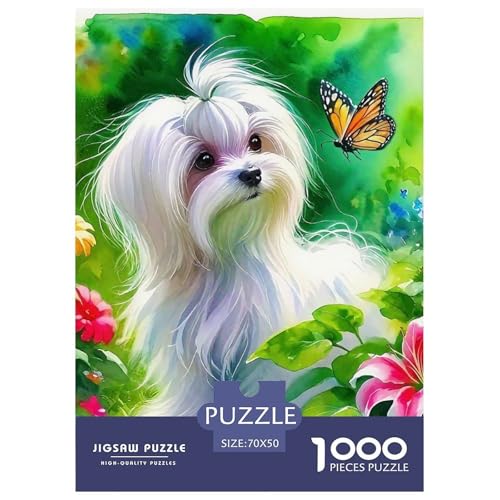 Netter Hund Puzzles 1000 Teile Schwer Puzzle Spielzeug Pädagogisches Spiel Impossible Herausforderungsspielzeug Für Erwachsene Kinder 70x50cm/1000pcs von OWBASKPOZ