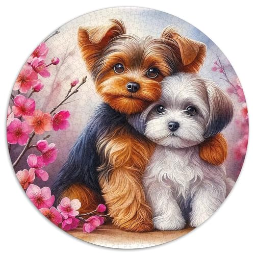 Netter Hund1000 Circular Puzzle Schwieriges PuzzleStressabbau-Spielzeug Für Erwachsene Kinder1000pcs (67.5x67.5cm) von OWBASKPOZ