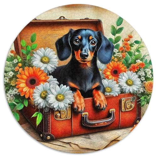 Netter Hund1000 Teile Für Erwachsene Und Kinder Rundes Puzzles-Geschenk Puzzles Puzzel Game Geschenk1000pcs (67.5x67.5cm) von OWBASKPOZ