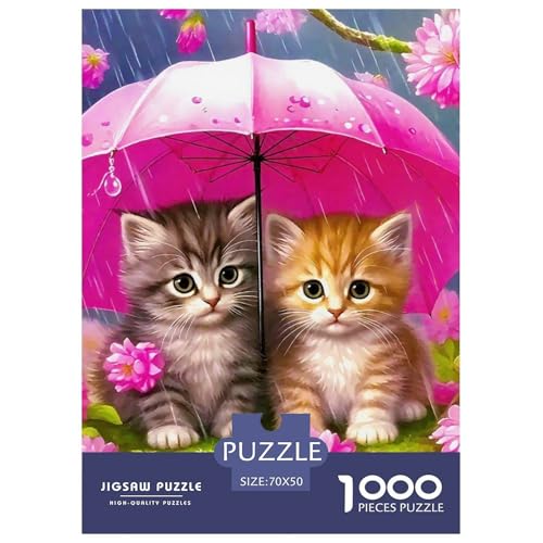 Niedliche Katze Puzzle 1000 Teile Schwer Puzzle Spielzeug Pädagogisches Spiel Impossible Herausforderung Spielzeug Für Erwachsene Und Kinder in Bewährter 70x50cm/1000pcs von OWBASKPOZ