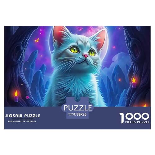 Niedliche Katze Puzzles 1000 Teile Schwer Puzzle Spielzeug Lernspiel Impossible Herausforderungsspielzeug Für Erwachsene Und Kinder in Bewährter 38x26cm/1000pcs von OWBASKPOZ