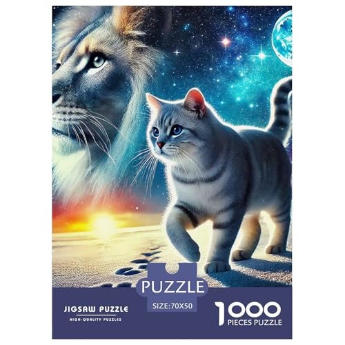Niedliche Katze Puzzles 1000 Teile Schwer Puzzle Spielzeug Pädagogisches Spiel Impossible Herausforderungsspielzeug Für Erwachsene Und Kinder in Bewährter 70x50cm/1000pcs von OWBASKPOZ