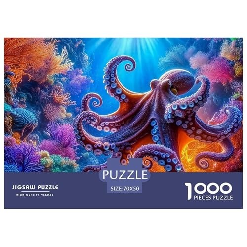 Octopus Puzzle 1000 Teile Schwer Puzzle Spielzeug Pädagogisches Spiel Impossible Herausforderungsspielzeug Für Erwachsene Kinder 70x50cm/1000pcs von OWBASKPOZ