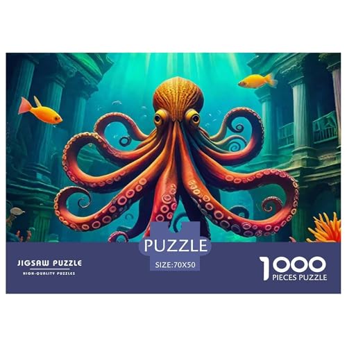 Octopus Puzzle 1000 Teile Schwer Puzzle Spielzeug Pädagogisches Spiel Impossible Herausforderungsspielzeug Für Erwachsene Kinder 70x50cm/1000pcs von OWBASKPOZ