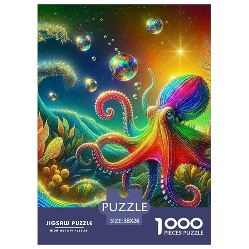 Octopus Puzzle 1000-teilige Schwer Puzzle Spielzeug Lernspiel Impossible Herausforderung Spielzeug Für Erwachsene Und Kinder in Bewährter 38x26cm/1000pcs von OWBASKPOZ