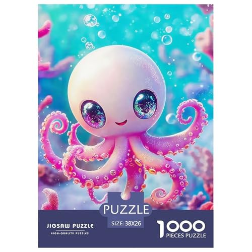 Octopus Puzzle 1000-teilige Schwer Puzzle Spielzeug Lernspiel Impossible Herausforderungsspielzeug Für Erwachsene Kinder 38x26cm/1000pcs von OWBASKPOZ