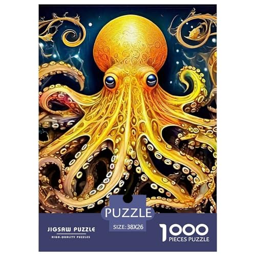 Octopus Puzzles 1000-teilige Schwer Puzzle Spielzeug Lernspiel Impossible Herausforderungsspielzeug Für Erwachsene Kinder 38x26cm/1000pcs von OWBASKPOZ