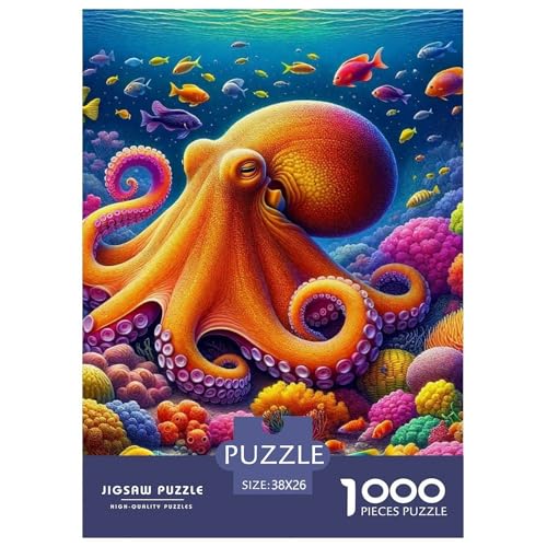 Octopus Puzzles 1000-teilige Schwer Puzzle Spielzeug Lernspiel Impossible Herausforderungsspielzeug Für Erwachsene Kinder 38x26cm/1000pcs von OWBASKPOZ