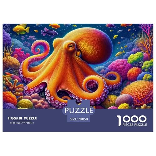 Octopus Puzzles 1000-teilige Schwer Puzzle Spielzeug Lernspiel Impossible Herausforderungsspielzeug Für Erwachsene Kinder 70x50cm/1000pcs von OWBASKPOZ