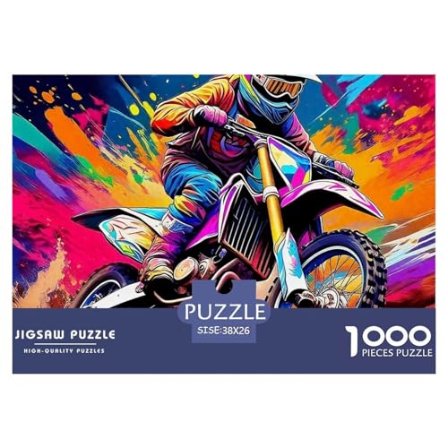 Offroad Motorrad Puzzles 1000 Teile Schwer Puzzle Spielzeug Lernspiel Impossible Herausforderung Spielzeug Für Erwachsene Und Kinder in Bewährter 38x26cm/1000pcs von OWBASKPOZ