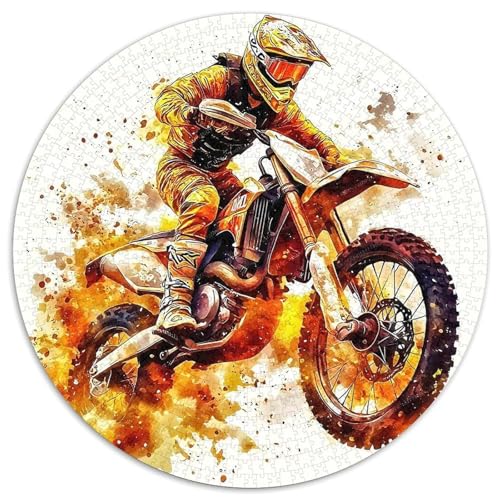 Offroad Motorrad1000 Circular Puzzle Schwieriges PuzzleStressabbau-Spielzeug Für Erwachsene Kinder1000pcs (67.5x67.5cm) von OWBASKPOZ